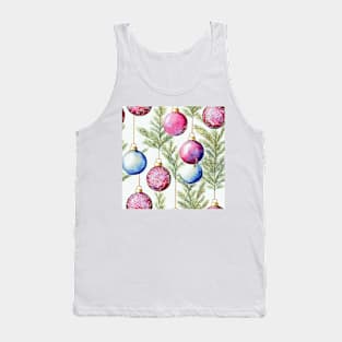 Watercolor xmas globes pattern Tank Top